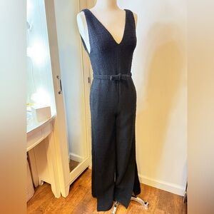 Rebecca Taylor Black Textured Jumpsuit